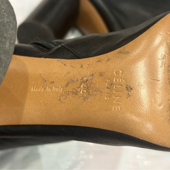 Celine Elliptic Nappa Lambskin Leather Black Heeled Ankle Boots Phoebe Philo 40 - Picture 15 of 15